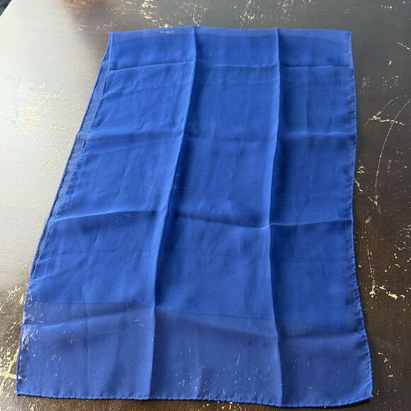 Vintage Womens Scarf Sheer Blue 42”x15” Rectangle - Picture 2 of 4